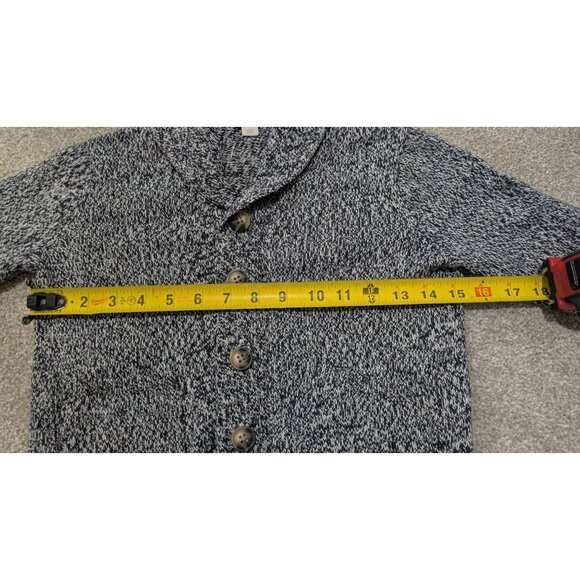 JCrew Crewcuts Boys Shawl Collar Cardigan Small 6-7 Sweater Cotton Blue White - Picture 2 of 11